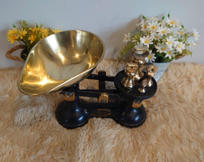 Vintage Kitchen Scales Viking England Set of Four Brass Bell Weights ...