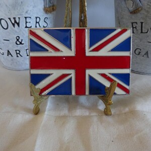 Toneka Men's Enamel Union Jack Belt Buckle – British Flag, Fits 1.5" Belts, Red White Blue