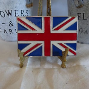 Toneka Men's Enamel Union Jack British Flag Belt Buckle – Fits 1.5" Belts – Red White Blue
