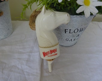 Vintage White Horse Whisky Blue Jug - Wade Regicor Pottery
