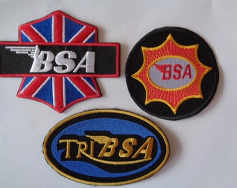 Classic BSA Motorcycle Patch Iron On Or Sew On Patches Embroidered Vintage Motorcycle Patch