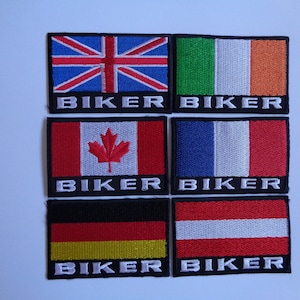 British Motorcycle Patch Iron On Or Sew On Patches Embroidered Motorcycle Patches Eire Poland France Canada Patch