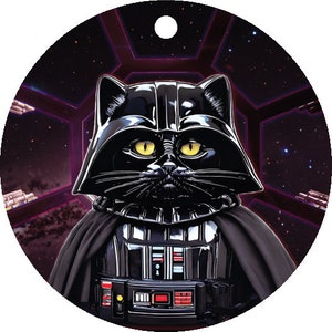 Darth Cat Vader Ornament - Cat Art - Star Cat - Sith Kitty, Anakin, Obi-Wan