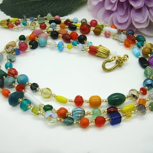 Multi-color Beaded Necklaces, Women&#39;s Necklace, Layered Necklaces, Beaded Necklaces, Handmade Necklace, Women&#39;s Jewelry, Beaded Jewelry