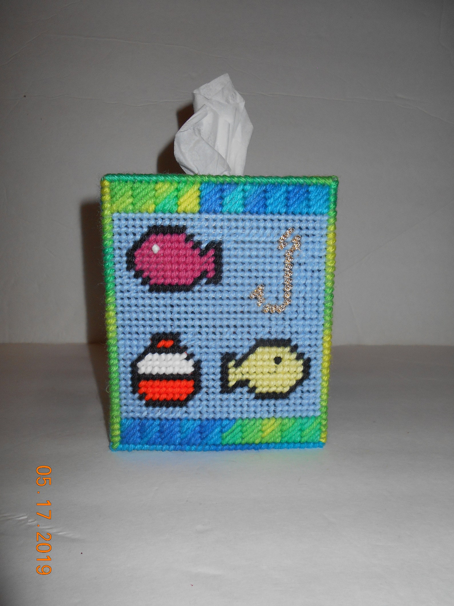 Fishing Tissue Box Cover Kleenex Box Cover Plastic Canvas Etsy
