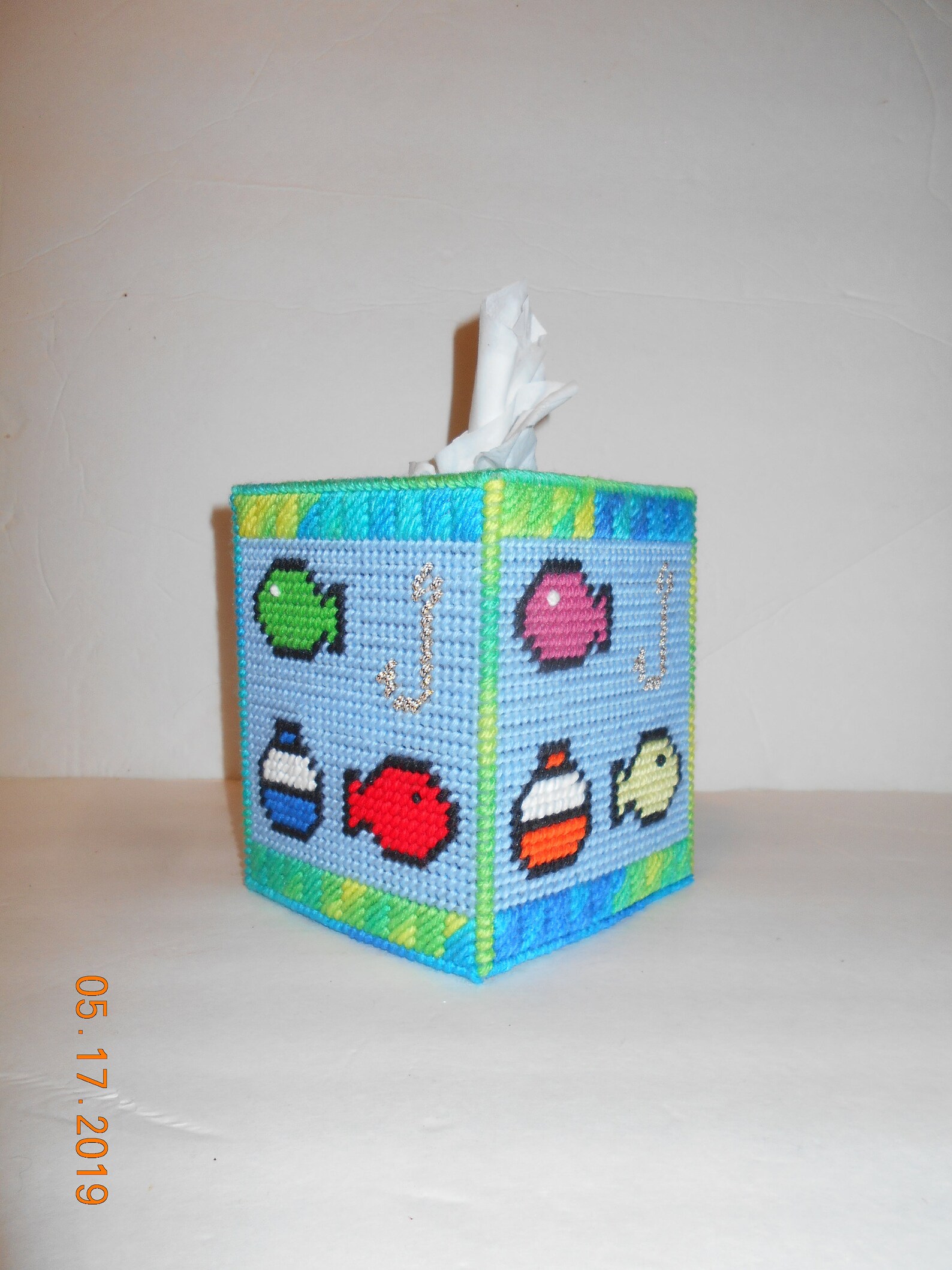Fishing Tissue Box Cover Kleenex Box Cover Plastic Canvas Etsy
