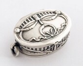 Vintage Pill Box Powder Compact Pendant Trinket Box Pill Box Snuff Box Chatelaine