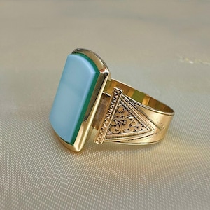 Antique German 14k Gold Signet Ring, US Size 7 3/4