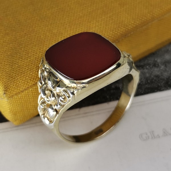 Mens Carnelian Ring - Etsy