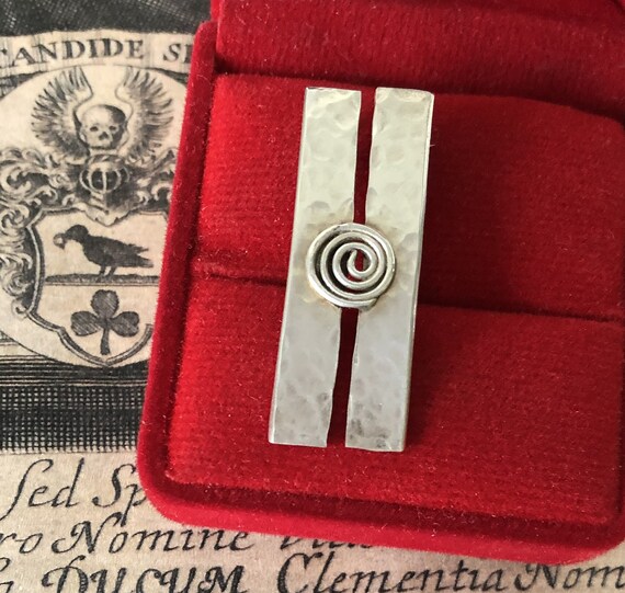 Silver Hammered Pendant with Coil Detail, Infinity