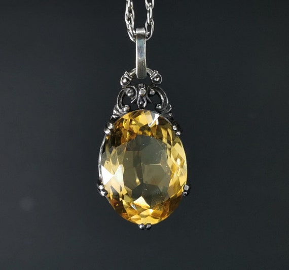 Rare Antique German Citrine Necklace 