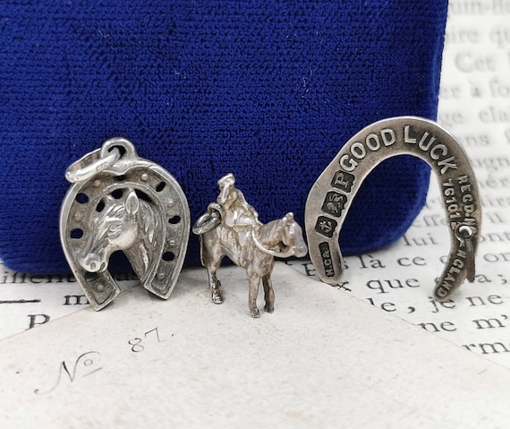 Silver Horse Shoe Charms, Horse Hoof Charms, Briti