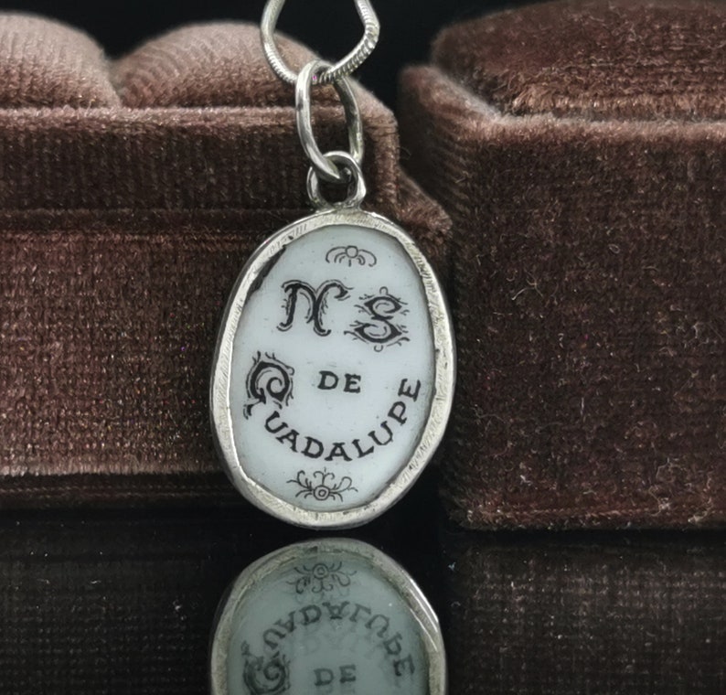 Our Lady of Guadalupe Antique Spanish Pendant Silver Etsy