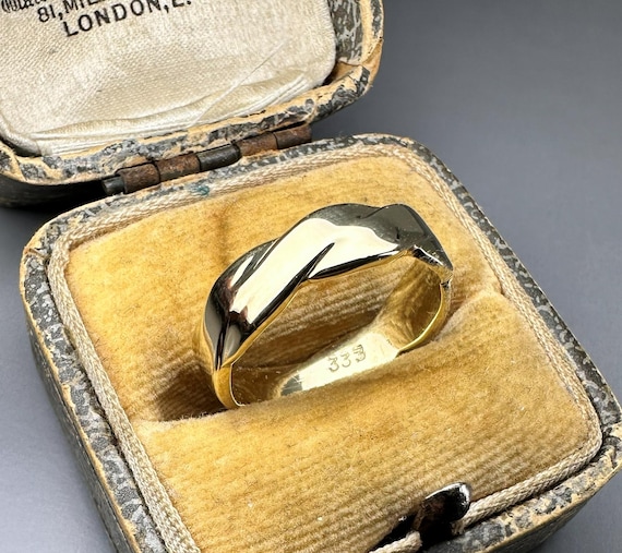 8k Solid Gold Intertwined Ring – Ladies Wedding Band, US Size 6