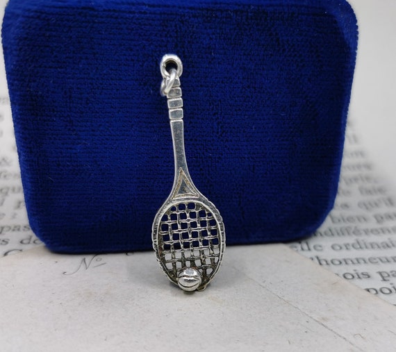 Tennis Racket Necklace, Silver Tennis Necklace, Te
