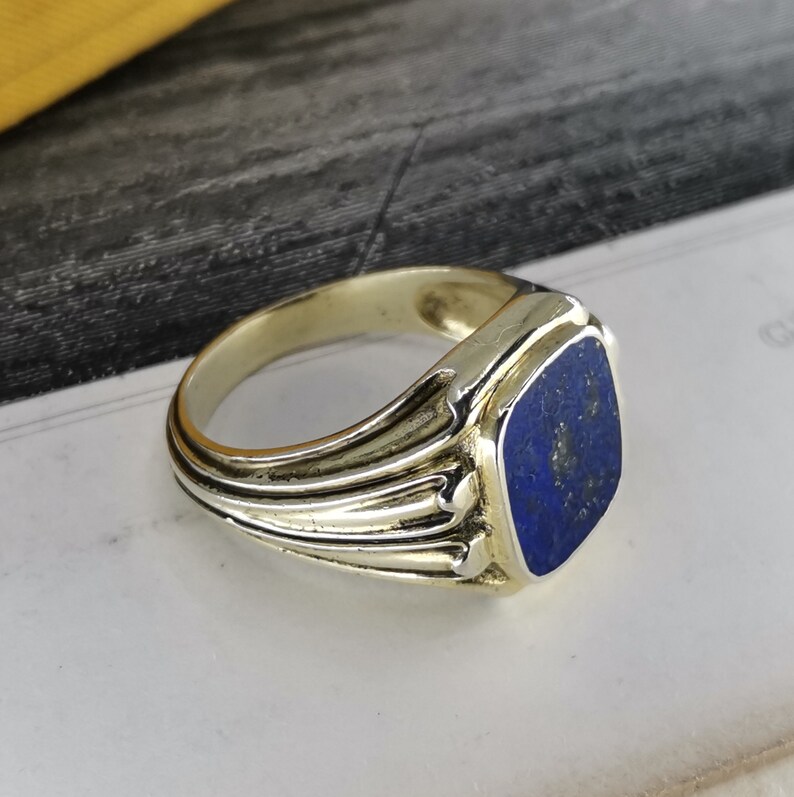Vintage German Lapis Lazuli Signet Ring Art Deco Ring US - Etsy