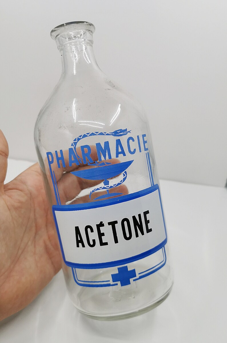 True Vintage Pharmacy Bottle Large Enamel Apothecary Bottle image 4