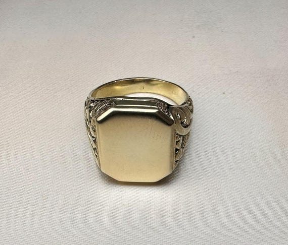 アクセサリー 1940's silver 835 signet ring Antique Signet Ring 835 Silver Men's Ring Initials FR RF