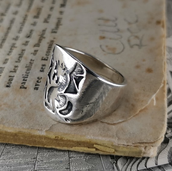 Vintage French Dragon Ring, Statement Ring, Unise… - image 5
