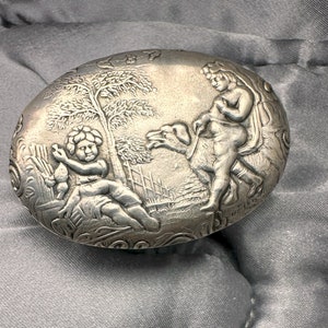 Antique Silver Pill Box, British Snuff Box, Tobacco Box