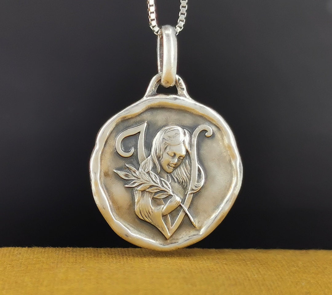 Silver Virgo Pendant, Virgo Zodiac Charm, Perfect Gift Etsy