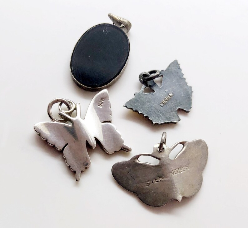 Silver Enamel Butterfly Charm Collection Butterfly Pendant image 7