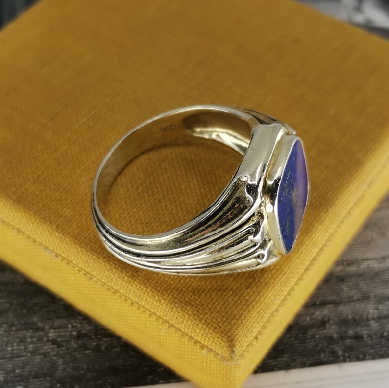 Vintage German Lapis Lazuli Signet Ring Art Deco Ring US - Etsy