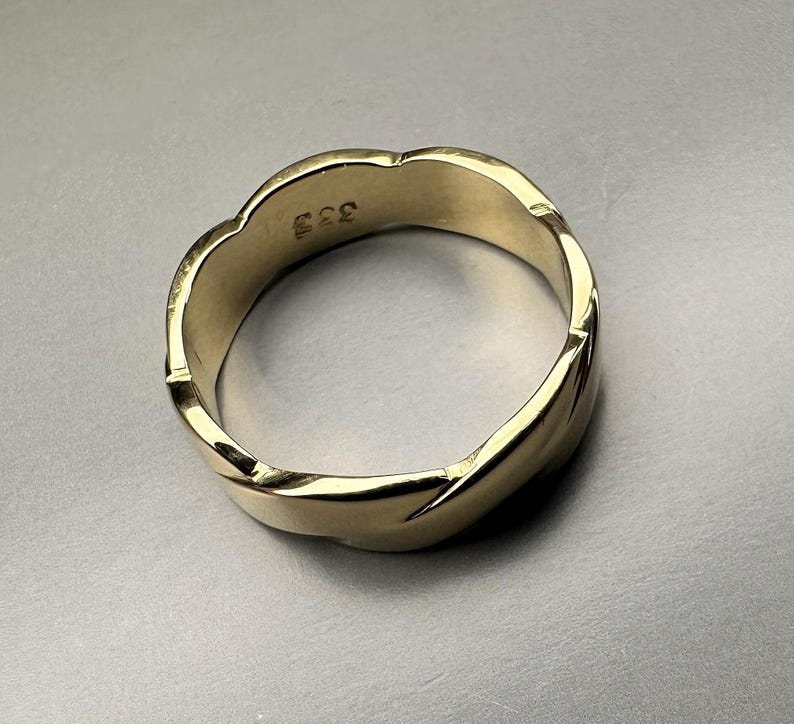 8k Solid Gold Intertwined Ring – Ladies Wedding Band, US Size 6 image 4