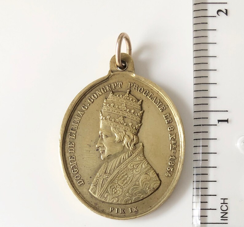 Antique French Virgin Mary Medal Pope Pius IX Catholic | Etsy