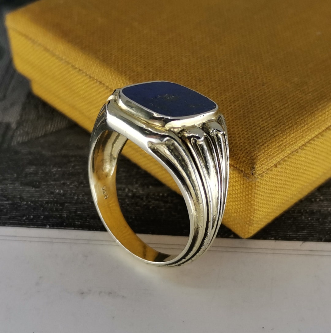 Vintage German Lapis Lazuli Signet Ring Art Deco Ring US - Etsy