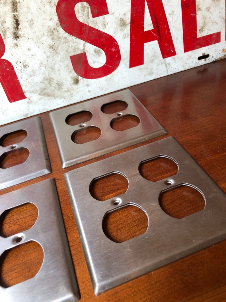 Metal Outlet Cover 4 Remaining Four Plug Cover Stainless Steel Etsy UK