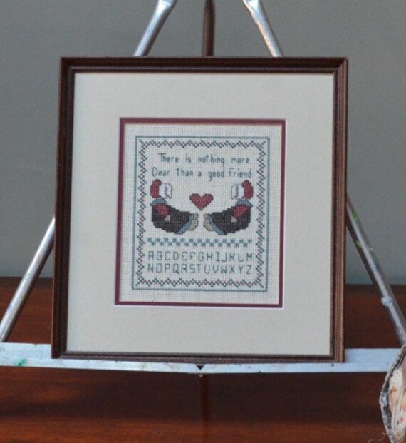 Cross Stitch Sampler Rustic Farmhouse Needlework French Etsy