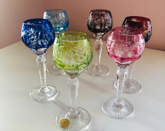 Gift Ideas. Clear Hock Glasses Cut Glass Hock Glasses Set Of Three Hock Glasses Vintage Wine Glasses Vintage Glassware,Vintage Barware