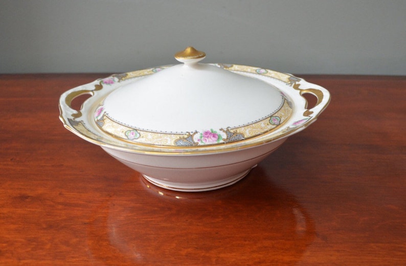 Antique Lidded Serving Bowl Covered Serving Dish With Lid Etsy