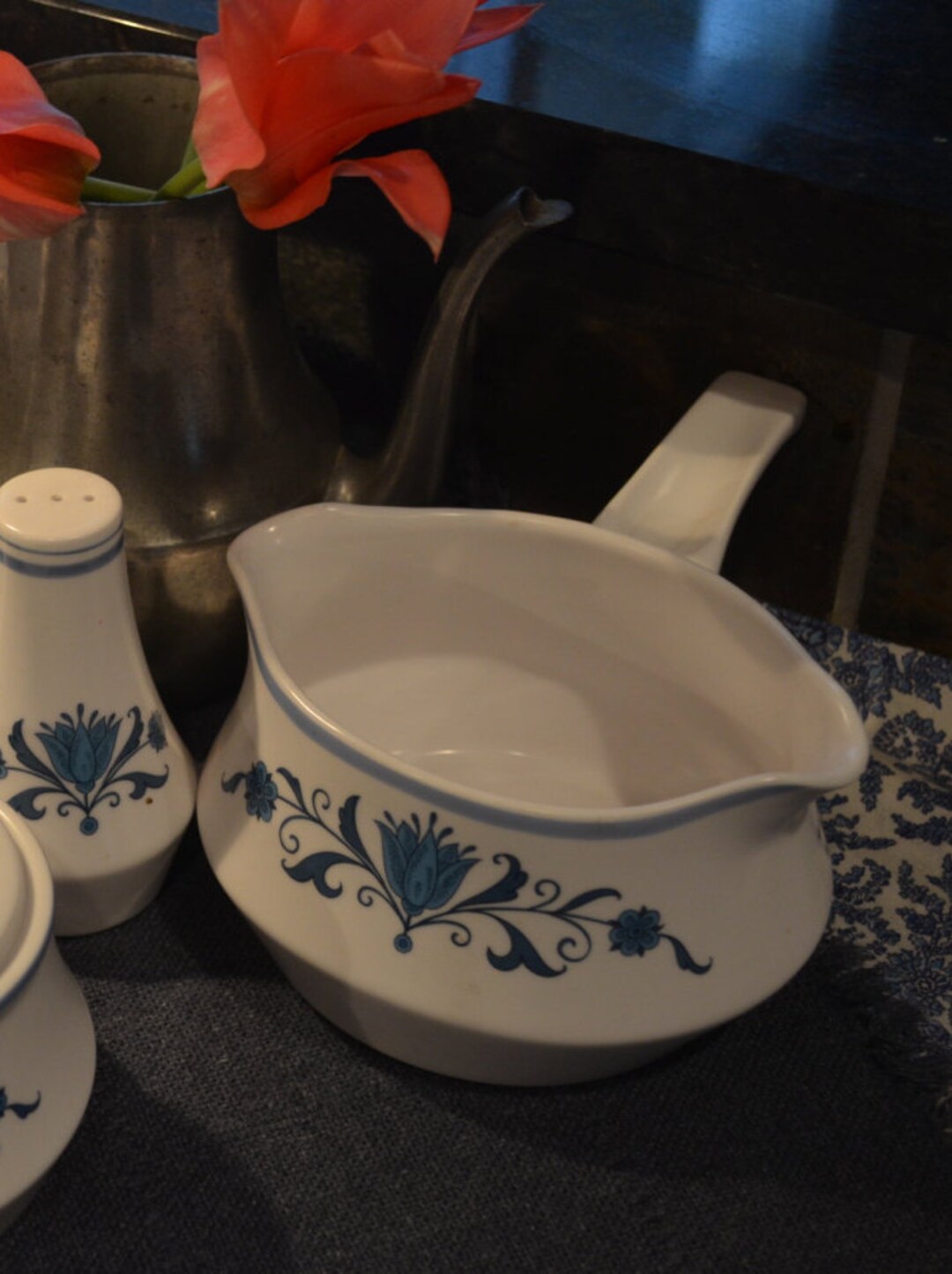 Gravy Boat Noritake Blue Haven Gravy Boat Blue and White Gravy Etsy
