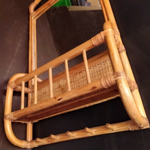 Handcrafted Vintage Bamboo Rattan Mirror. image 4