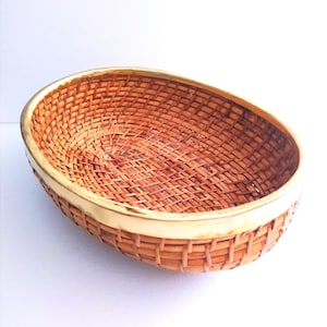 1970&#39;s Bamboo Pencil Reed Basket.