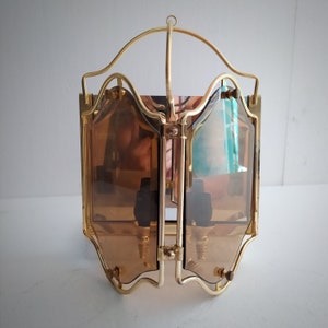 Vintage Triangular Brass Wall Sconce.