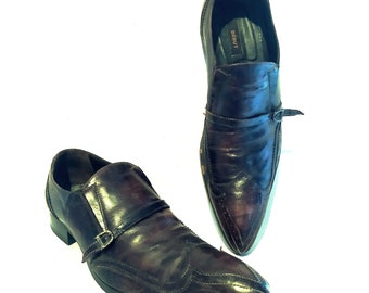 PAIR of vintage DEBUT leather pointy shoes.