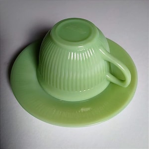 Vintage Fire-King Jadeite coffee/tea cups,Set of 5