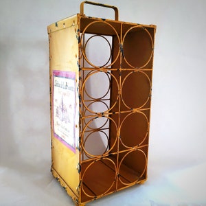 Vintage French Metal Wine Bottle Rack