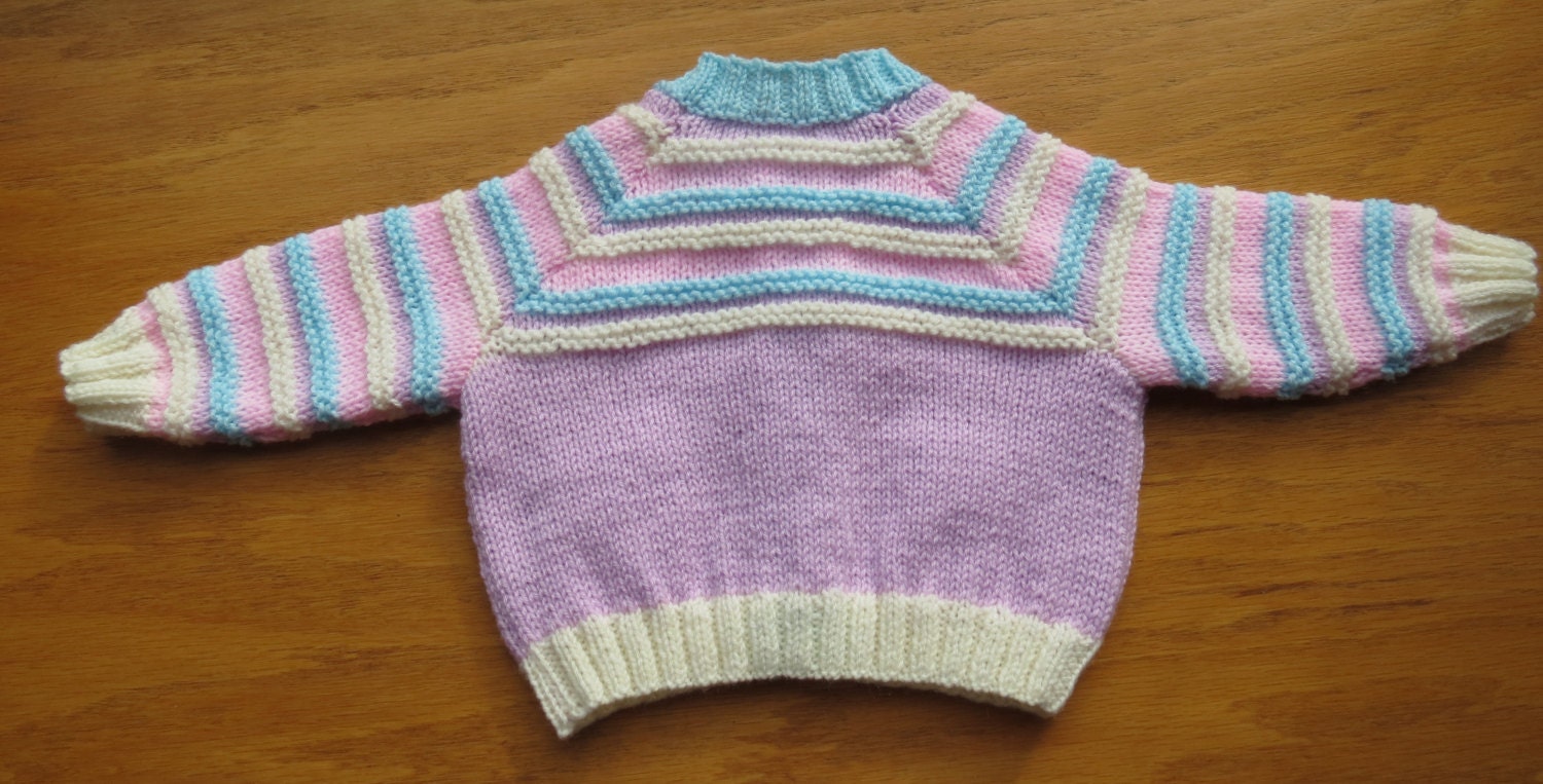 Sopheez Cotton Candy Baby Sweater/cardigan Hand Knit - Etsy