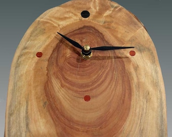 One-of-a-Kind Rustic Wall Clock of Spalted Birch with Live Edge