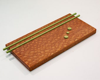 Wood wall art with inlaid 3D color
