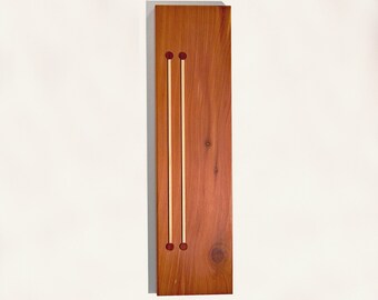 Wood wall art Eastern red cedar with sycamore and padauk (vermillion) 3D inlays