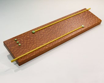 Wood wall art with inlaid 3D color