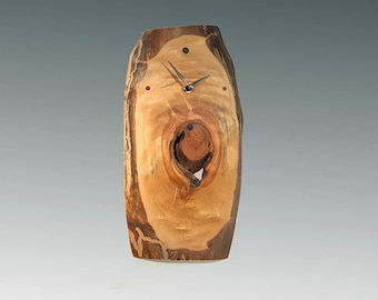 Spalted Birch Live Edge Knothole Wall Clock