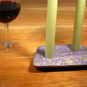 rustic wood nature-inspired ash art candle holder and candles
