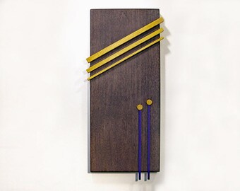 Wood wall art dyed sycamore with 3D inlays