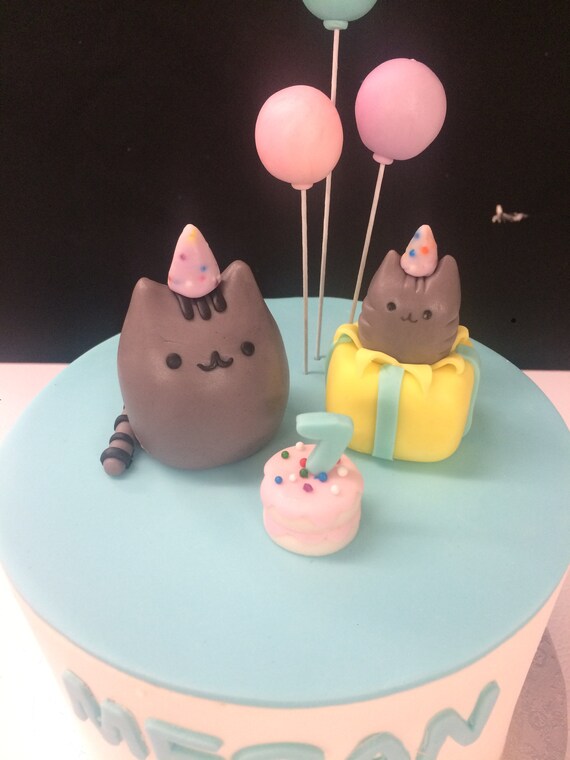 Party Cat Pusheen Cake Toppers Etsy